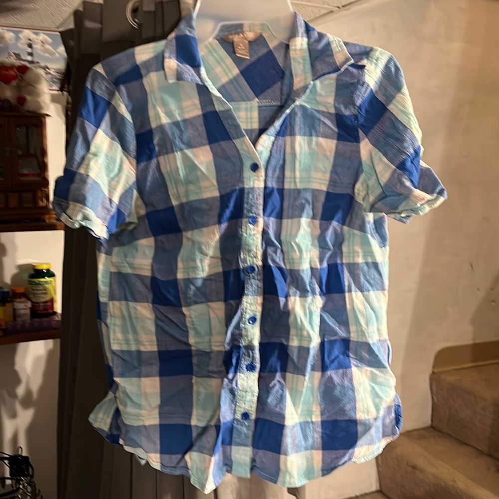 Blue button up shirt